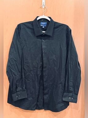 Apt. 9 Boys Black Long-Sleeve Button-Down Shirt Size 17 32/33